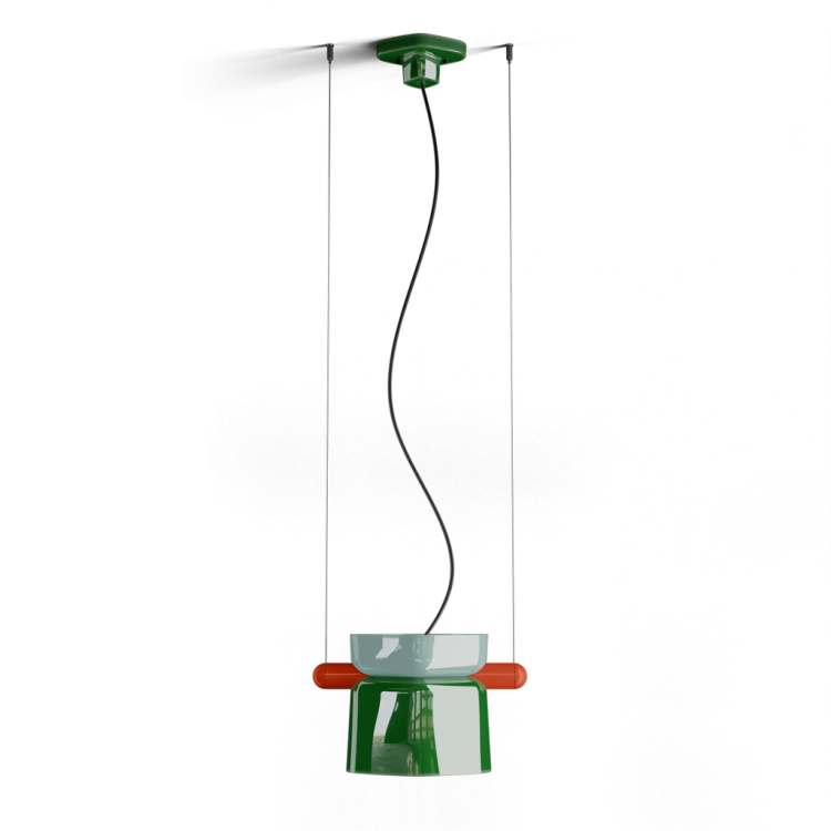 ceramiczna lampa wisząca Ferroluce Yakitori C2791 styl retro nad stołem