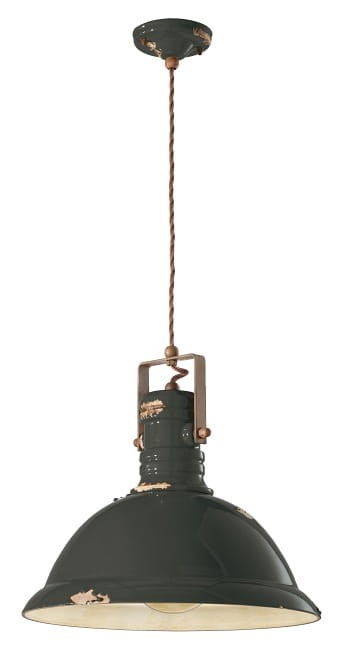 Dekoracyjna lampa Ferroluce C1690 Vintage jasny błękit / biały / czarny – wysokość 36 cm; polecana nad barem lub stolikiem kawowym.