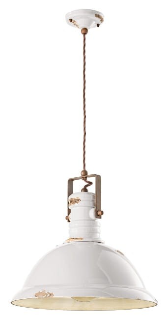 Dekoracyjna lampa Ferroluce C1690 Vintage jasny błękit / biały / czarny – wysokość 36 cm; polecana nad barem lub stolikiem kawowym.