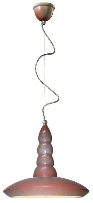Ferroluce C1410 – lampa wisząca Ø 40 cm, kolory biały vintage, bordowy vintage; polecana nad stolikiem kawowym lub barem.
