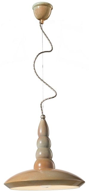 Ferroluce C1410 – lampa wisząca Ø 40 cm, kolory biały vintage, bordowy vintage; polecana nad stolikiem kawowym lub barem.