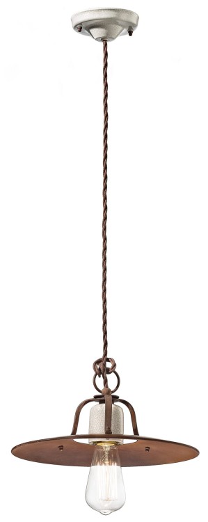 Lampa wisząca ceramiczna rustico piccolo ferroluce c1432 - włoska ceramika w stylu retro