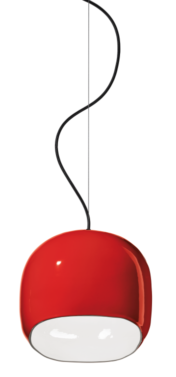 czerwona lampa wisząca Ferroluce C2550 Ayrton deco nad stół do salonu oświetlenie kierunkowe
