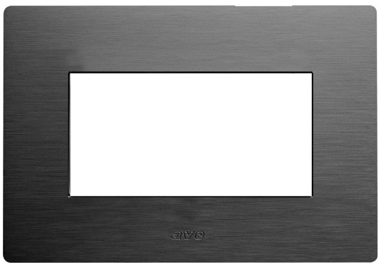 Ramka Alumino 4 modułowa stal szczotkowana czarna
