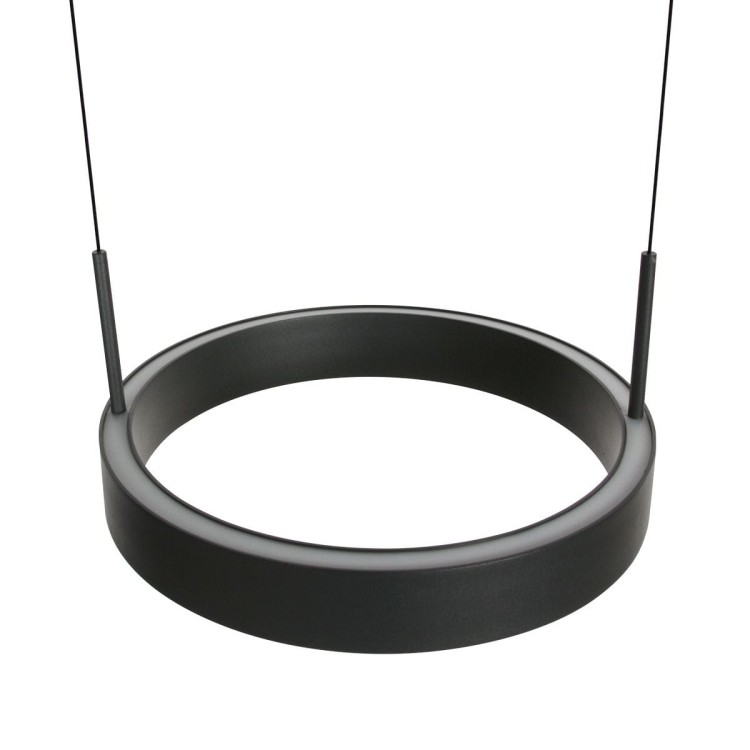 Nowoczesna lampa wisząca LED Steinhauer Mykty 4204ZW czarna dwa pierścienie