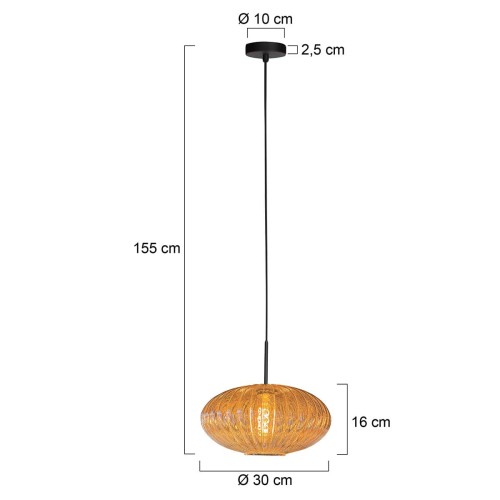 lampa wisząca Steinhauer z ryflowanym szkłem do salonu