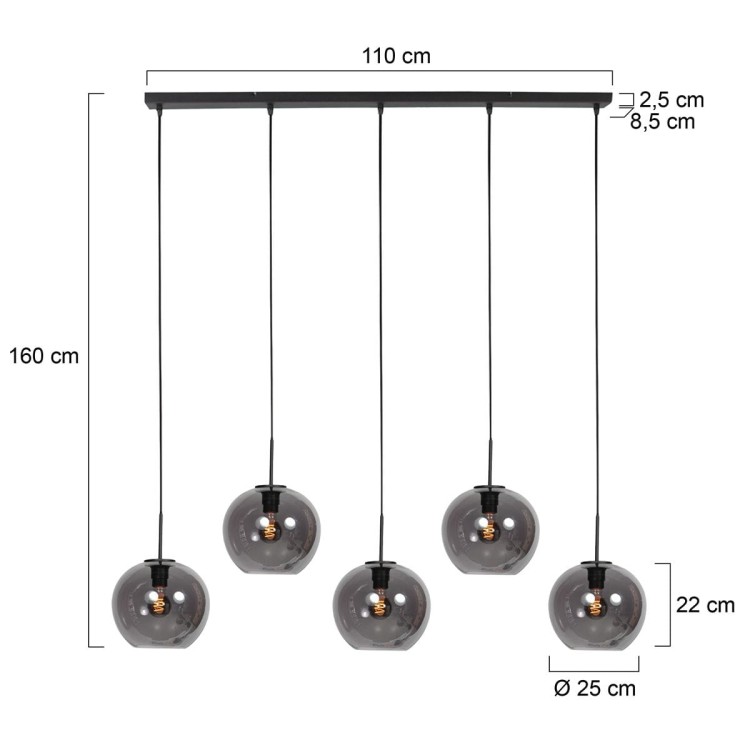 designerska lampa Steinhauer z dymionymi kulami do kuchni